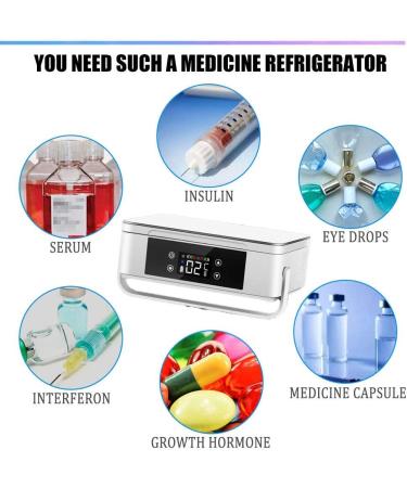 Insulin Cooler Rechargeable Medicine Refrigerator Touch Temperature Control Ultra-Quiet with Rechargeable Lithium Battery Suitable for Cars Families Travel - Buy Online on SooperMarket.com