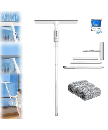 EVURU Squeegee for Window Cleaning with Spray Double-Sided Spray Expansion Window Cleaner Spray Window Cleaning Brooms Dual Side Mist Detachable Assembly Glass Cleaning Mop