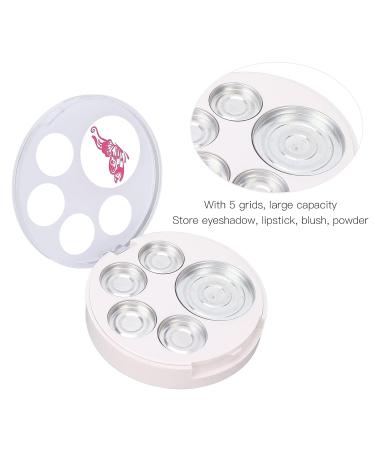 Empty Eyeshadow Makeup Palette - 5pcs Round Metal Pans | DIY Eye Shadow Container for Blush & Brow Powder - International Shipping Available - Buy Online on SooperMarket.com