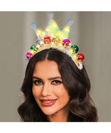 Edary LED Happy Birthday Crown Headband Luminous Ball Hair Bands Sparkling Birthday Party Hair Accessories for Women - Buy Online on SooperMarket.com