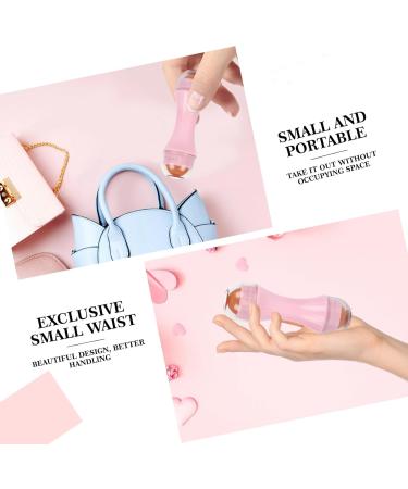Oil-Absorbing Volcanic Face Roller - 4 Interchangeable Balls | Natural Volcanic Stone | Pink Face Scooter for Oily Skin - Buy Online on SooperMarket.com