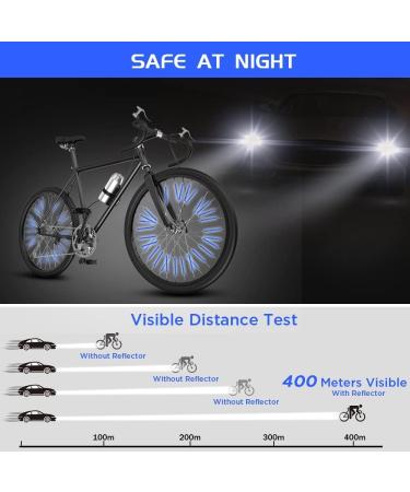 Flintronic Waterproof Bike Spoke Reflectors - 360 Warning Reflective Material Easy Assembly 96 Pieces Compatible with All Spoke Wheels - #3 Blue - Buy Online on SooperMarket.com