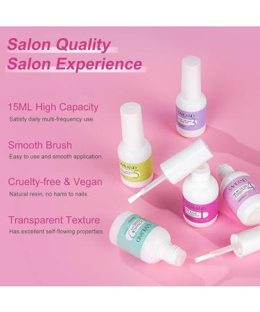 Saviland 5*15ml Dip Powder Liquid Set - Glossy & Matte 9Pcs Nail Dip Kit with Base & Top Coat - Valentine's Day Gift for Women - Home DIY Salon Manicure Tools - Buy Online on SooperMarket.com