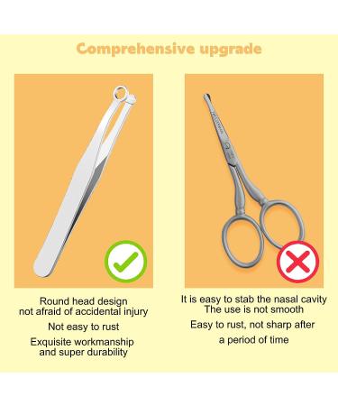 Stainless Steel Nose Hair Trimmer & Tweezers Set | Precision Hair Removal Tool for Men & Women | Eyebrow Clippers included | 1 Pack Silver - Buy Online on SooperMarket.com