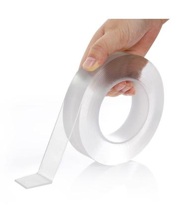 Cyitong Nano Double Sided Tape Heavy Duty  Multipurpose Removable Mounting Tape Adhesive Grip Reusable Strong Sticky Wall Tape Strips Transparent Tape Poster Carpet Tape for Paste Items Household  16.5'x1.18x1/12