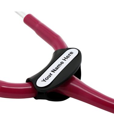 FAZ Brand Stethoscope Name Tag - Personalized Engraving - Designed for ADC, MDF and Littmann Stethoscopes - Ideal for Nurses, EMTs, Veterinarians, Paramedics and Med Students (Black)