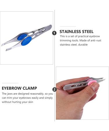 Frcolor 4-Piece Stainless Steel Eyebrow Tweezers Set | Eyebrow Clips Cutter & Picker | Sloping Head & Pointed Design | Ideal for Precision Grooming | International Shipping Available - Buy Online on SooperMarket.com