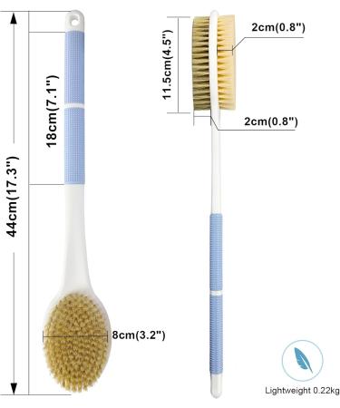Horjor Long Handle Back Scrubber Brush - Exfoliating Bath Brush for Men and Women - Buy Online on SooperMarket.com