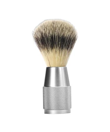 Magidaal hair shaving brush nylon bristles tool hairdressing salon shaving brush length 4.3 inch soft peeling razor accessories metal handle facial cleaning argent