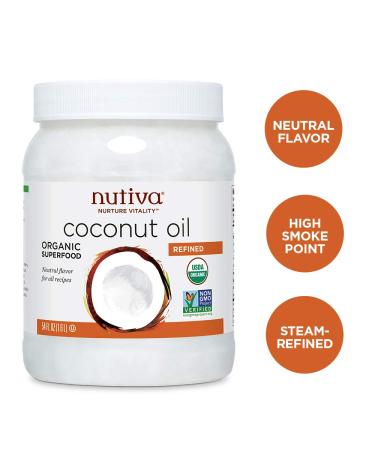 Nutiva Organic Refined Coconut Oil 54 fl oz | Healthy Cooking & Skin Care - Buy Online on SooperMarket.com