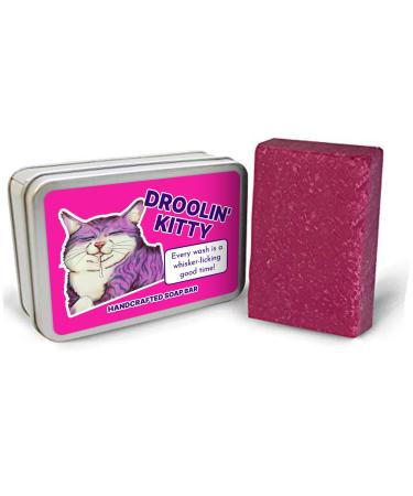 Drooling Kitty Soap Bar - Womens Gag Gifts for Crazy Cat Ladies Girls Night Goody Bags Bachelorette Parties Funny Adults Stocking Stuffers
