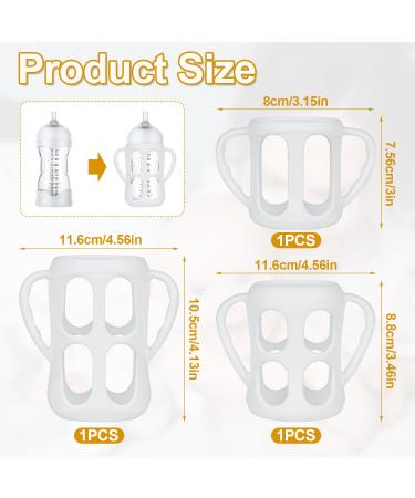 Peutier 3PCs BPA-Free Silicone Bottle Handles for Avent Natural Baby Bottles | Soft Easy Grip Holder for Babies | Self-Drinking Independence | 7.56x8cm - Buy Online on SooperMarket.com