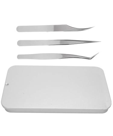 Eyelash extension tweezers 3-part eyelash extension tweezers set silver-colored mirror seal dolphinform simple fan tool