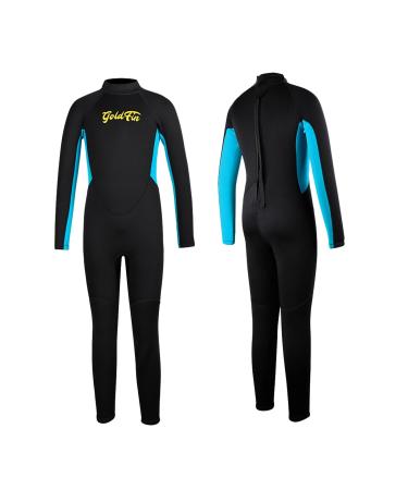 Goldfin Kids Wetsuit for Boys Girls 3mm Neoprene Fullsuit Back Zip for Toddler Youth Water Aerobics Diving Boating Snorkeling Surfing Swim Lessons 3.Boys Fullsuit - Black 10