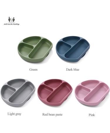 Baby Silicone Suction Divided Plate Non-Toxic, BPA-Free, Waterproof, Dishwasher Safe Easy to Clean Pink - Buy Online on SooperMarket.com