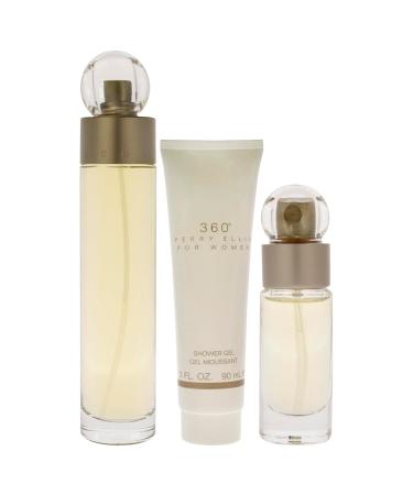 Perry Ellis 360 3.4oz EDT Spray 0.25oz EDT Spray 3oz Shower Gel Women 3 Pc Gift Set 3.4 Fl Oz (Pack of 1) - Buy Online on SooperMarket.com