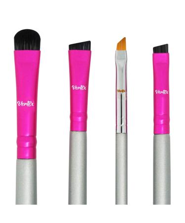 Eyebrow Brush Kit Thin Angled - Eye Brow Concealer Contour Brush to Shape and Conceal Eyes Duo Spoolie Brushes Firm Bristles Definer for Filling Pomade Gel | Defining Arches Winged Eyeliner Stencil