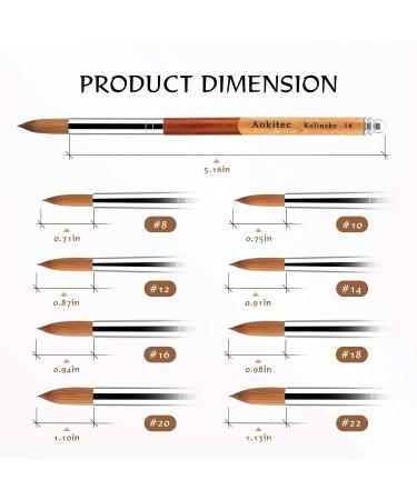 Acrylic Brush #20 Sable Kolinsky - Nail Art & Manicure Tool | Zobelhaar Wood Gel Brush for Acrylic Nails - Buy Online on SooperMarket.com
