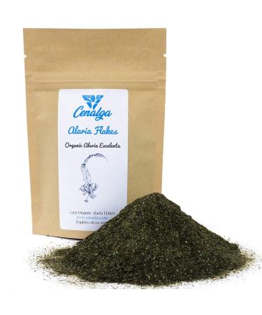 CENALGA Irish Organic Certified (IOFGA) Wakame (Alaria) Flakes - Sustainably hand harvested from wildcrafted seaweed - sun-dried - Pure - Vegan - We avoid Plastic Pouch Flakes 1.5 Ounce (Pack of 1)