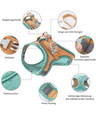Fueegue Cat Harness with Leash - Escape Proof Adjustable Soft Harness for Cats & Small Dogs - Green S - Buy Online on SooperMarket.com