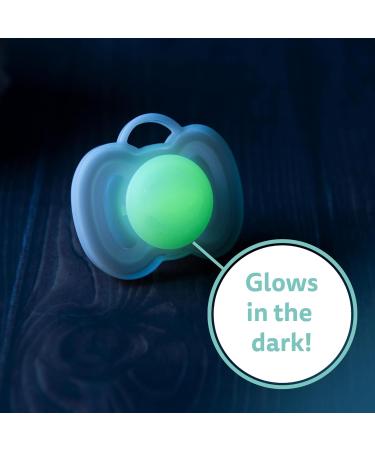 Herobility Gentle Pacifiers - Glow in the Dark - BPA-Free - 10-Pack for 6-24 Months - Includes Protective Case & Large Air Vents - White/Night Glow - Buy Online on SooperMarket.com