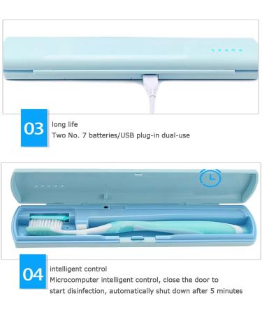 UV-C Portable Intelligent Ultraviolet Toothbrush Disinfection Box Toothbrush Holder USB Charging Type-C Interface Safe and Fast Disinfection Universal Toothbrush (A) - Buy Online on SooperMarket.com