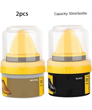 Shoe Polish Kit 2Pcs 50ML Clear & Black Shoe Polish for Leather Shoe Cream Polish Leather Shoe Polish to Restore Clean & Shine Shoes Purse Boots - Buy Online on SooperMarket.com