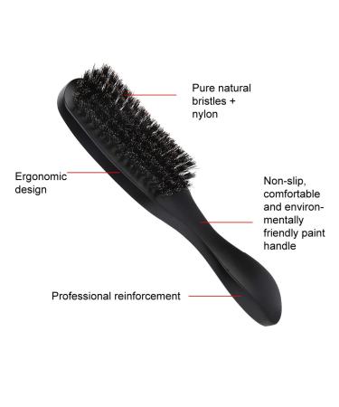 Beard Brush for Men | Soft Bristles & Curved Design | Wooden Mustache & Hair Styling Brush - Buy Online on SooperMarket.com
