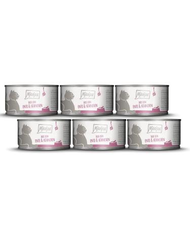 Mjamjam - Premium wet food for cats - duo from delicate duck & juicy chicken on furniture 6 -pack (6 x 100 g) grain free with extra meat duck + chicken 100 g (6 Pack)