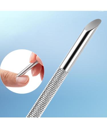 Stainless Steel Cuticle Pusher Ended Manicure Nail Art Dotting Pen Manicure Tools Cuticle Remover Cleaner Cuticle Pusher Wooden Cuticle Pusher Sticks Glass Cuticle Pusher And File Kit - Buy Online on SooperMarket.com
