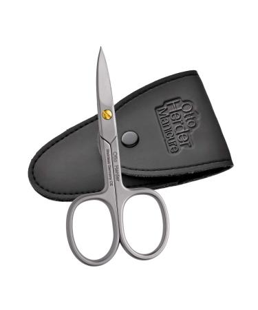 Otto Herder nail scissors footnail -professional nail scissors rustproof 9cm one -sided micro toothing in the case of a golden adjustable screw - footnail scissors for fingernails and toenails 9 centimeter with case