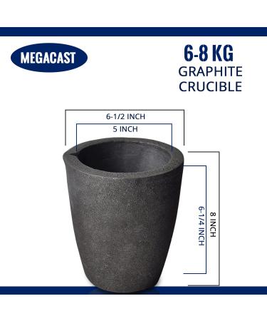 12KG MegaCast Graphite Crucible for Melting Gold, Silver, Copper, Brass, Aluminum - Black Cup Furnace Torch for Casting and Refining - Buy Online on SooperMarket.com
