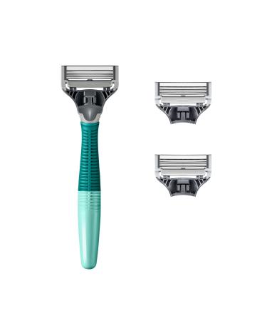Harry's Razors for Men - Shaving Razors for Men includes a Mens Razor and 3 Razor Blade Refills (Sage) Sage 4 Piece Set