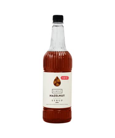 Simply Sugar Free Hazelnut Syrup Low Calorie Vegan & Nut Free Flavoured Syrup for Coffee Cocktails & Baking (1 Litre)