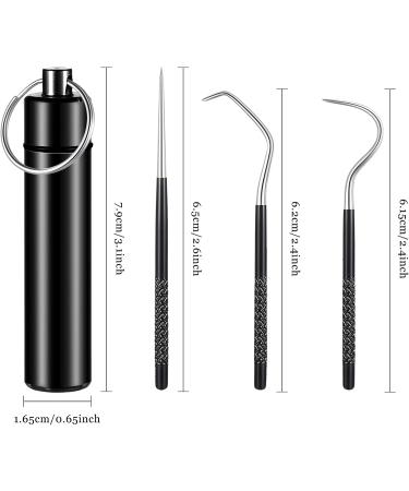 Portable Titanium Toothpicks Set - Reusable Metal Toothpicks with Holder for Outdoor Picnic & Camping - 2 Black Sets - Buy Online on SooperMarket.com