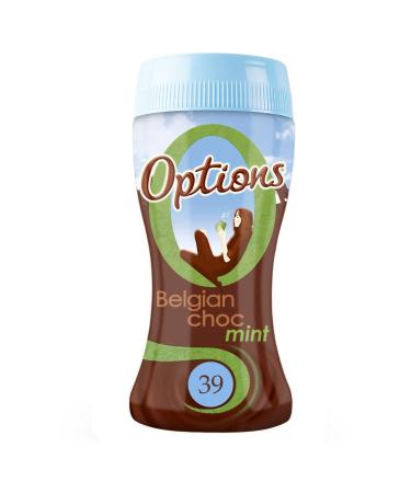 Options Belgian Hot Chocolate Mint 220g - 2 Pack | Chocolate Mint Flavoured Instant Hot Drink.