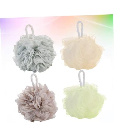 NOLITOY 4pcs Shower Ball Mesh Sponge - Luxurious Bath Pouf for a Spa-like Experience | International Shipping Available - Buy Online on SooperMarket.com