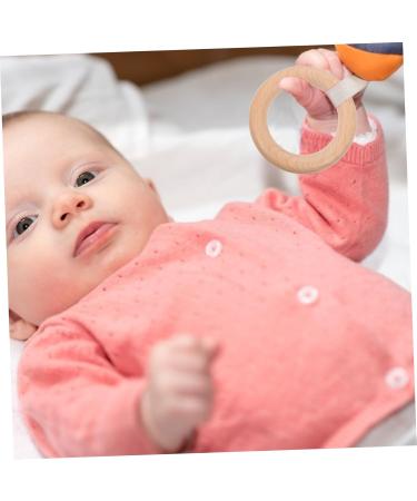 Eringogo 12 PC Wooden Rings - Natural Wood Baby Teething Accessories | Unfinished Beech Circle Rings for Infants - Buy Online on SooperMarket.com