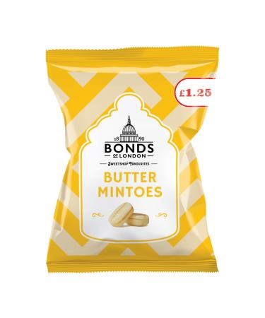 Bonds Butter Mintoes Bags | Boiled Sweets | No Artificial Colour | Minty Flavour | 120g | (Pack of 6)