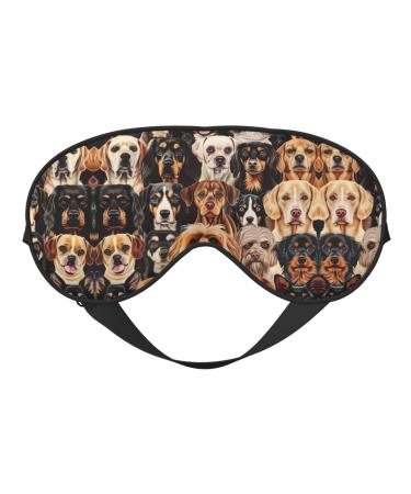 Dogs Pattern Soft Sleep Eye Mask Female Breathable Eye Patch Perfect for Travel and Relaxation