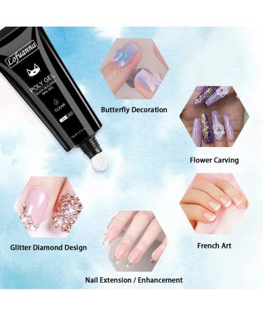 Lofuanna Poly Nail Gel Extension Kit - 4Pcs Clear Builder Gel for Professional DIY Nails - Buy Online on SooperMarket.com