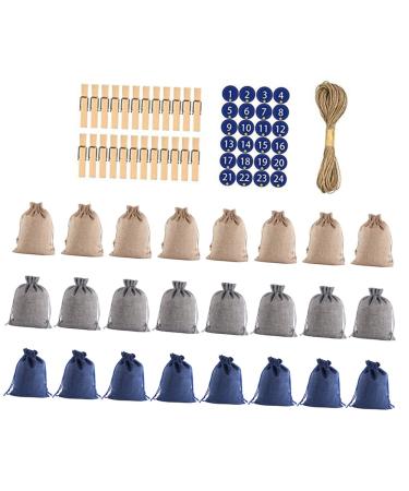BCOATH 1 Set Christmas Bag Candy Bags Drawstring Bags Candy Storage Pouches Pocket Calendar 14X10X1cm Assorted Color 01