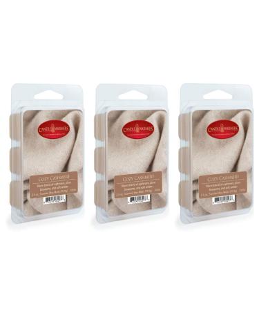 3 Pack CANDLE WARMERS ETC Soy Wax Blend Classic Fragrance 2.5 oz Wax Fragrance Melt Tart, Cozy Cashmere
