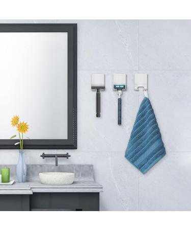 Razor Bracket Shower Set - 3 Pieces Silver Self-Adhesive Stainless Steel Razor Holders for Bathroom & Kitchen - No Drilling Required - Buy Online on SooperMarket.com