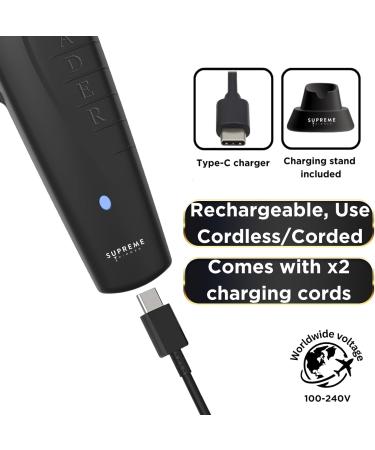 Supreme Trimmer Vader ST3778 | Cordless Beard & Hair Clipper with DLC T Blade | 210 Min Run Time | Premium Barber Liner - International Shipping Available - Buy Online on SooperMarket.com