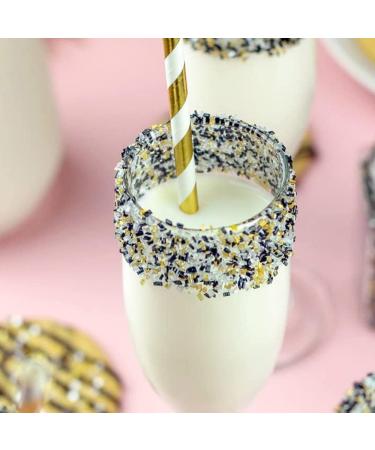 New Years Sprinkles for Cookie Decorating Fancy Sanding Sugar Sprinkles for Cake Decorating Edible Cake Decorations Ice Cream Toppings Cake Sprinkles in White Silver Black Gold Sprinkles for Baking Ball Drop - Buy Online on SooperMarket.com