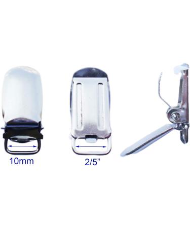 10 pcs 1cm Heavy Duty Metal Suspender Clips Braces Holder Silver - Pack of 10 - Buy Online on SooperMarket.com