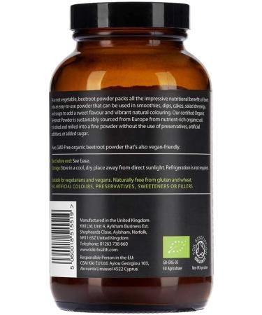 KIKI HEALTH Organic Beetroot Powder | 100% Pure Sustainably Sourced from EU Gluten-Free & GMO-Free | Natural Vitality for Smoothies Baking & Porridge | Perfect for Vegans & Vegetarians - 200g - Buy Online on SooperMarket.com