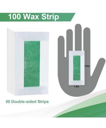 100 Pcs Facial Hair Removal Wax Strips for Women - Upper Lip, Cheek, Eyebrow Hair Remover Kit - Quick, Painless & Suitable for All Skin Types - Buy Online on SooperMarket.com