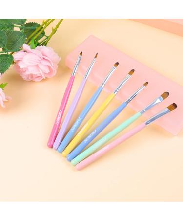 ANGNYA 7Pcs Nail Art Brush Set - Gel Nail Brushes for Nail Art Design and Painting - Ideal for Poly Gel and Acrylic Application - 7 Colors Available - Buy Online on SooperMarket.com